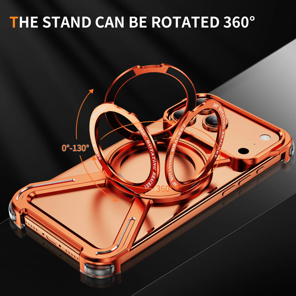iPhone 17 Pro Max Shockproof Metal Frame Case with Integrated Rotate Stand Tidesmit
