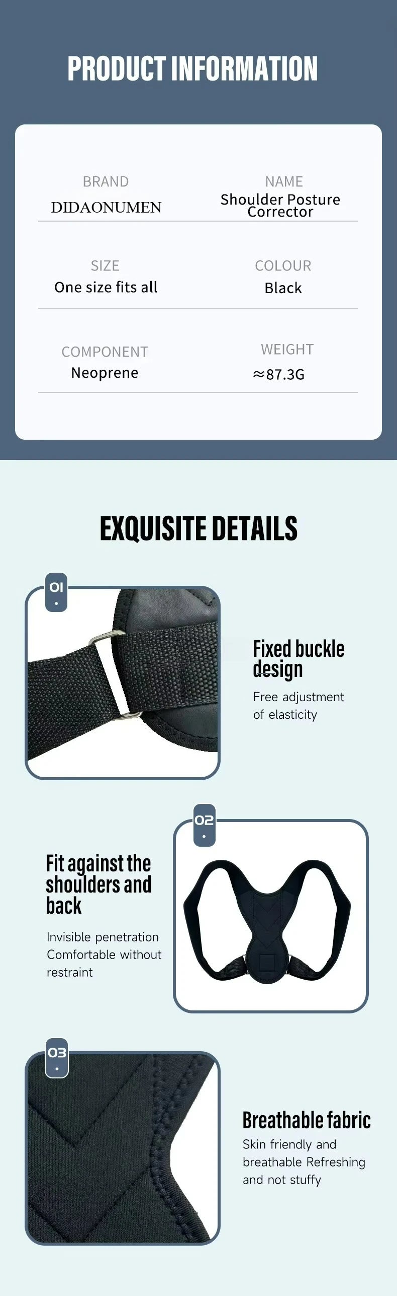 Back Posture Corrector Adjustable Clavicle Brace Support Strap Correction for Men and Women