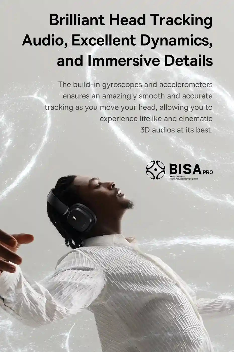 Wireless Headphones with Active Noise Cancellation & Spatial Audio - Black Tidesmit