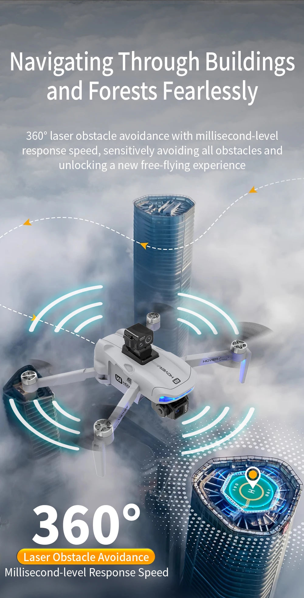 4K Camera Drone with 3-Axis Gimbal and Obstacle Avoidance - X40 PRO Tidesmit