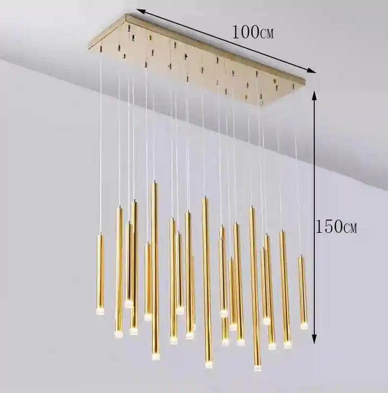 Crystal Stair LED Ring Light | Modern Dimmable Hanging Chandelier Tidesmit