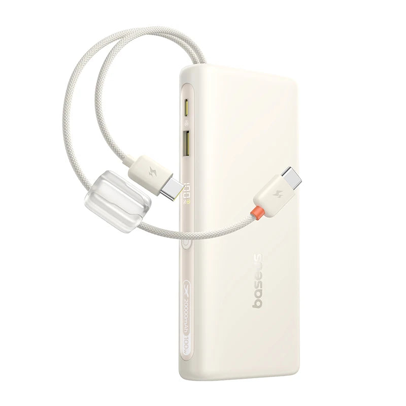 20000mAh 100W Fast Charging Power Bank with Integrated Cables White 20000mah China Mainland Tidesmit