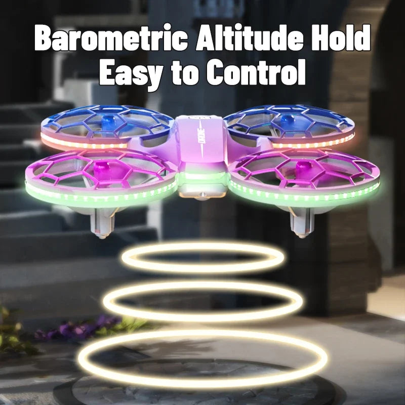Mini RC Drone for Kids - UFO LED Beginner Drone with Obstacle Avoidance Tidesmit