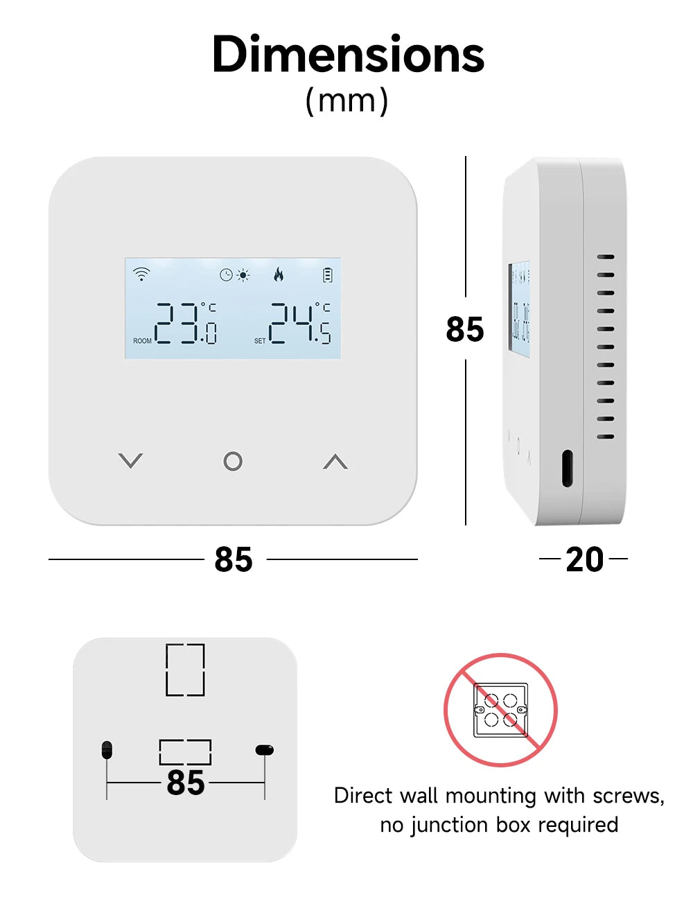 WiFi/Zigbee Thermostat for Boiler Smart Tuya Programmable Heating/Cooling Temperature Controller Alexa Google Home