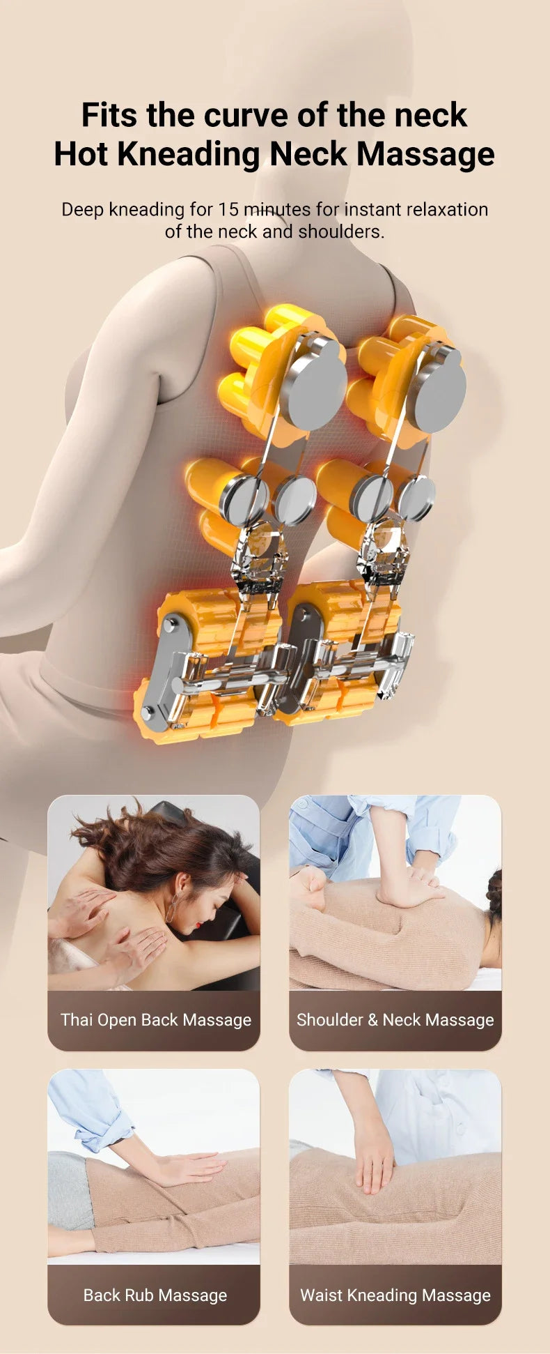 Electric Massage Pillow for Muscle Relief with Heat Therapy - QWW728 Massage Chairs Tidesmit