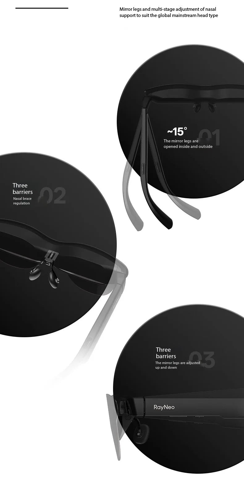 RayNeo AR Smart Glasses: 135-Inch Private Cinema Display for Gaming (3S Pro) Tidesmit