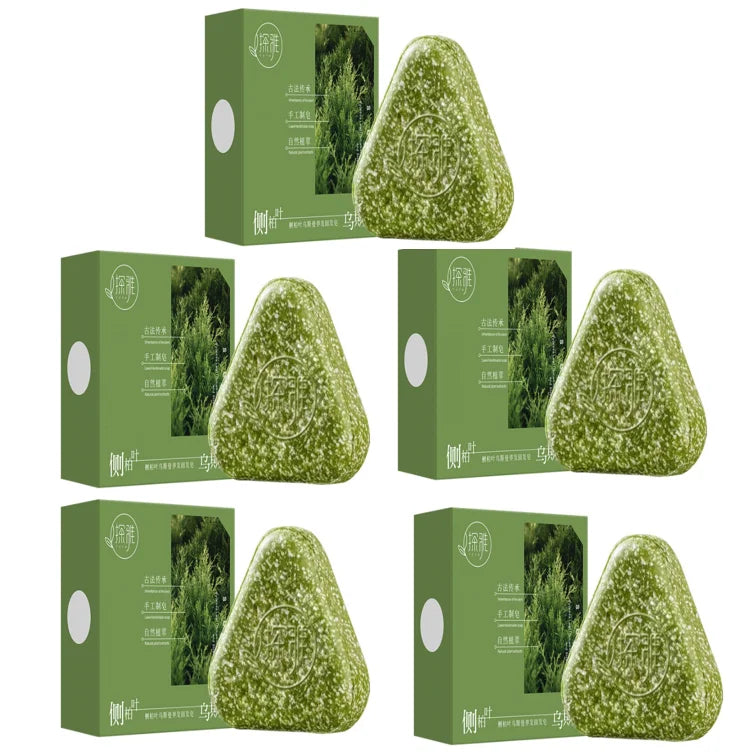 Hair Strengthening Nourishing Shampoo Soap,Oriental Arborvitae Usman Herbal Extract Anti Hair Loss,Face Wash Clean Handmade Soap