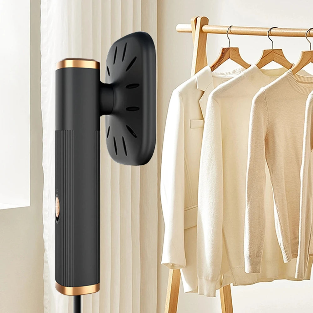 Tidesmit portable 360 degree handheld garment steamer showing USB powered ironing nozzle and compact travel design