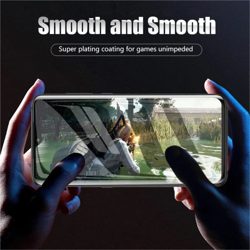 4+4 Tempered Glass For Xiaomi POCO M7 4G M7plus Screen Protector Shockproof Full glue + M7 4G Soft Camera lens film AE Tidesmit