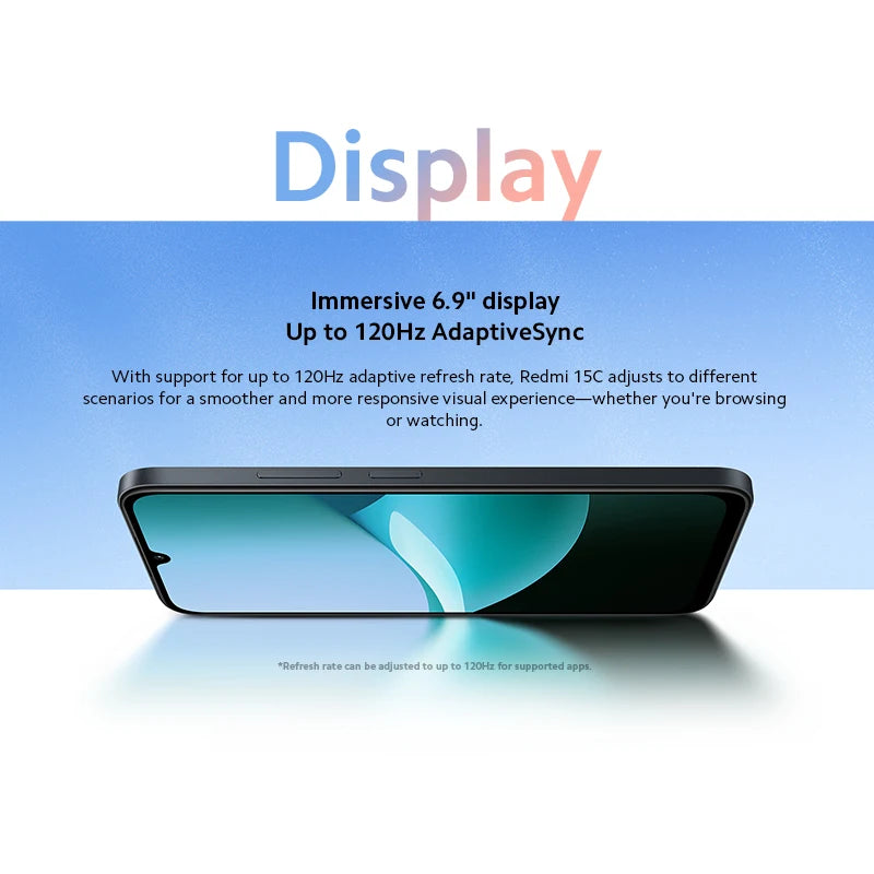 Xiaomi Redmi 15C 5G Smartphone, 6.9" 120Hz Display, 128GB NFC AE Tidesmit