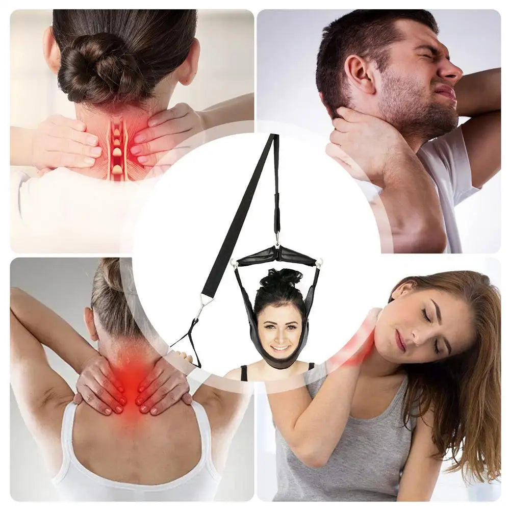 Neck Traction Device for Cervical Spine Relief - Ergonomic Wellness Kit Relaxation Treatment Tidesmit