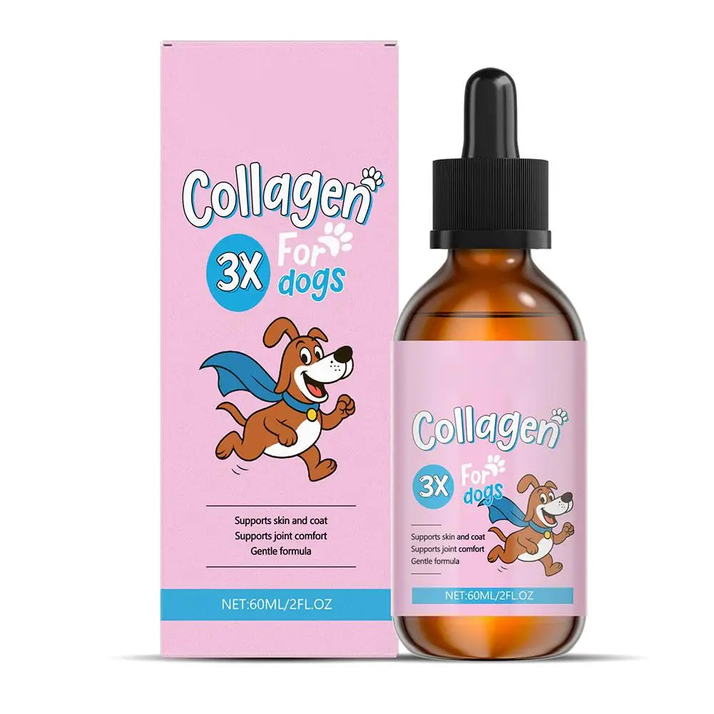 Tidesmit Collagen Drops for Dogs: Gentle dietary supplement for healthy skin, shiny coat, and joint support.