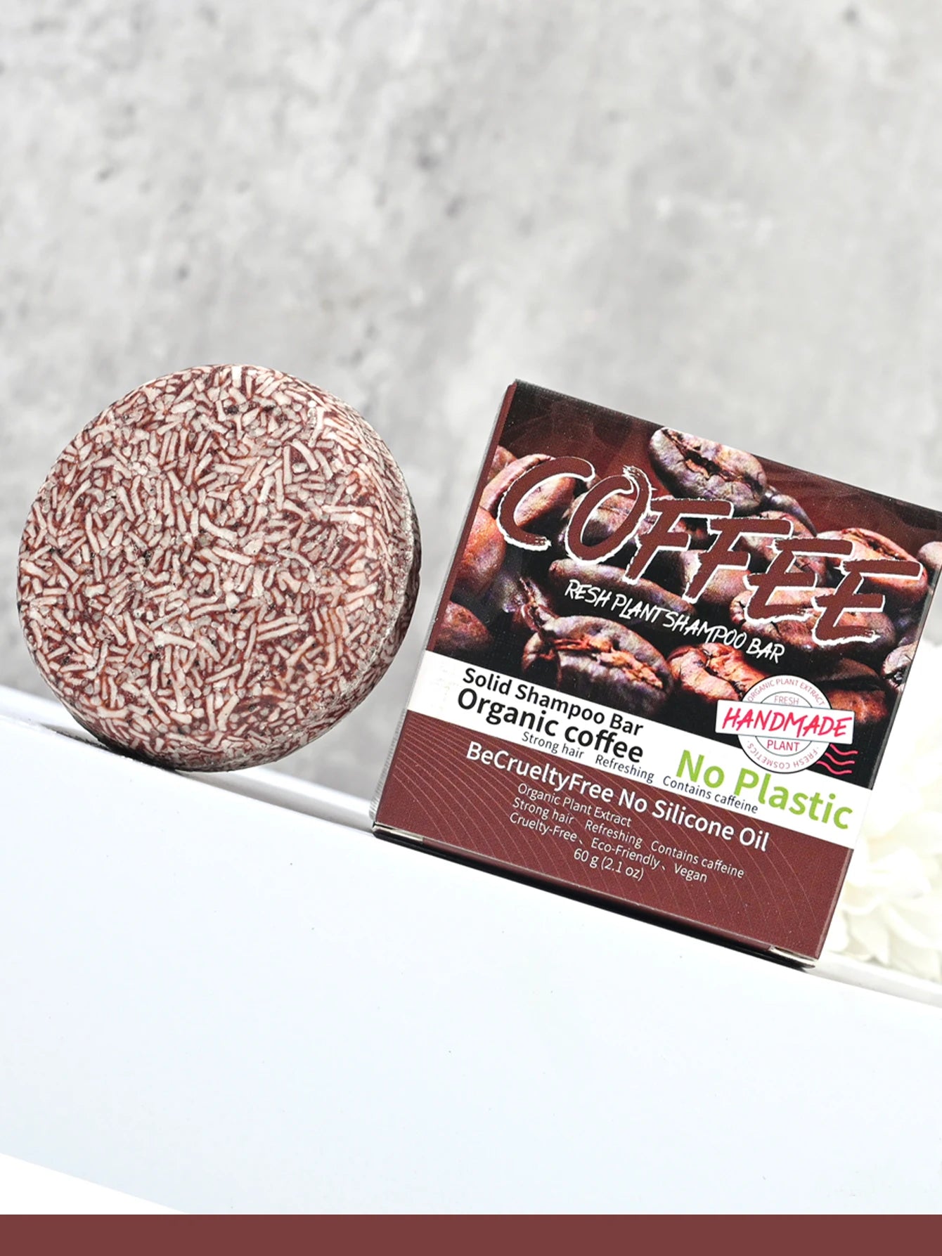 J+60g Coffee Solid Shampoo Moisturizing Cleaning Decontamination Oil Control Dandruff Removing Hair Care Soap