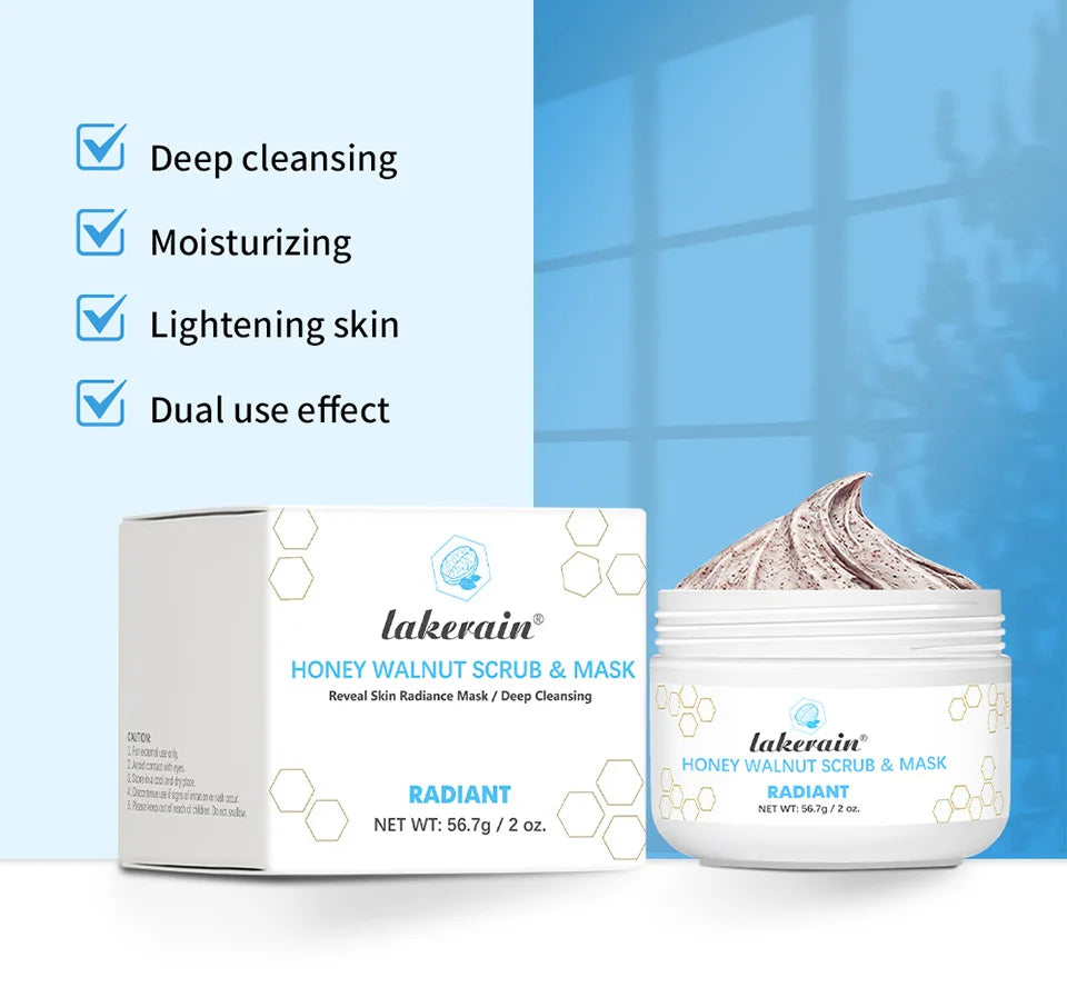 Honey Walnut Facial Scrub: Natural Exfoliating Mask Cream by Tidesmit Scrubs Treatments Tidesmit