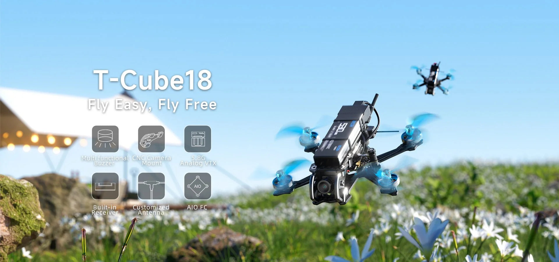 FPV Drone Quadcopter Kit: Tidesmit T-Cube18 2S HD O4 Precision System Tidesmit