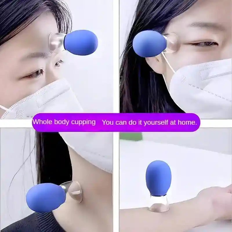 Silicone Cupping Massage Set for Face and Body - Purple and Blue Back Massage Instrument Tidesmit
