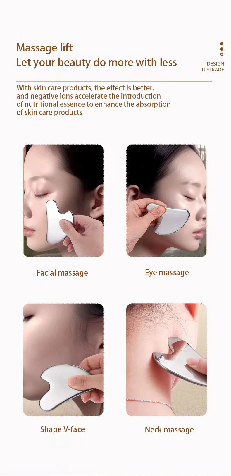 Stainless Steel Gua Sha Scraper - Sculpting Facial and Body Tool Fascia Gun Tidesmit