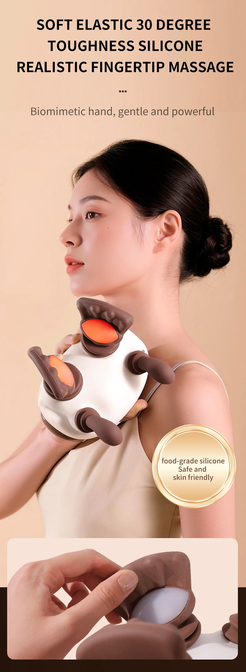 Portable Neck Massager: Deep Tissue Muscle Relief with Heat Therapy Massage Cushion Tidesmit