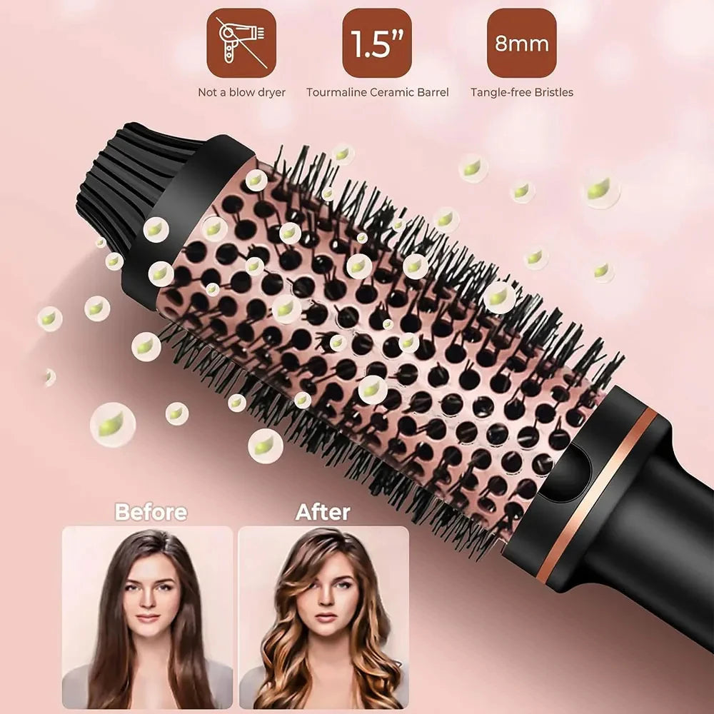 TINSOL 1.5” tourmaline ceramic curling iron, rose gold styling comb with tangle-free bristles for professional volume.
