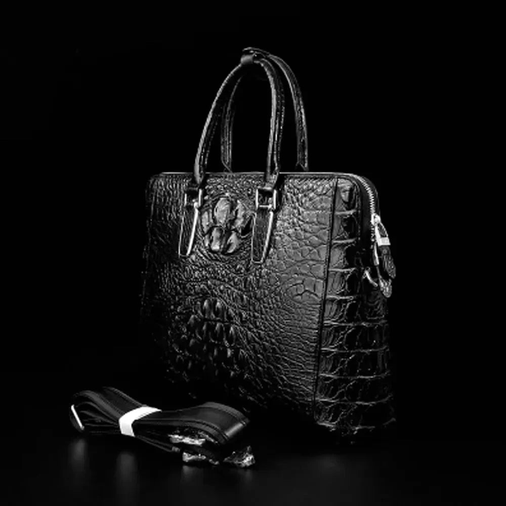 xipijiang new crocodile bag  business men  briefcase  men handbag  male  One-shoulder  Double zipper