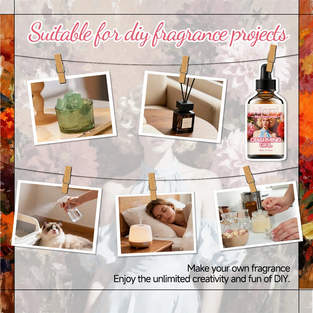 CHARMING GIRL FRAGRANCE OIL: For aromatherapy, diffusing, fargrance and candle Scented Candle.