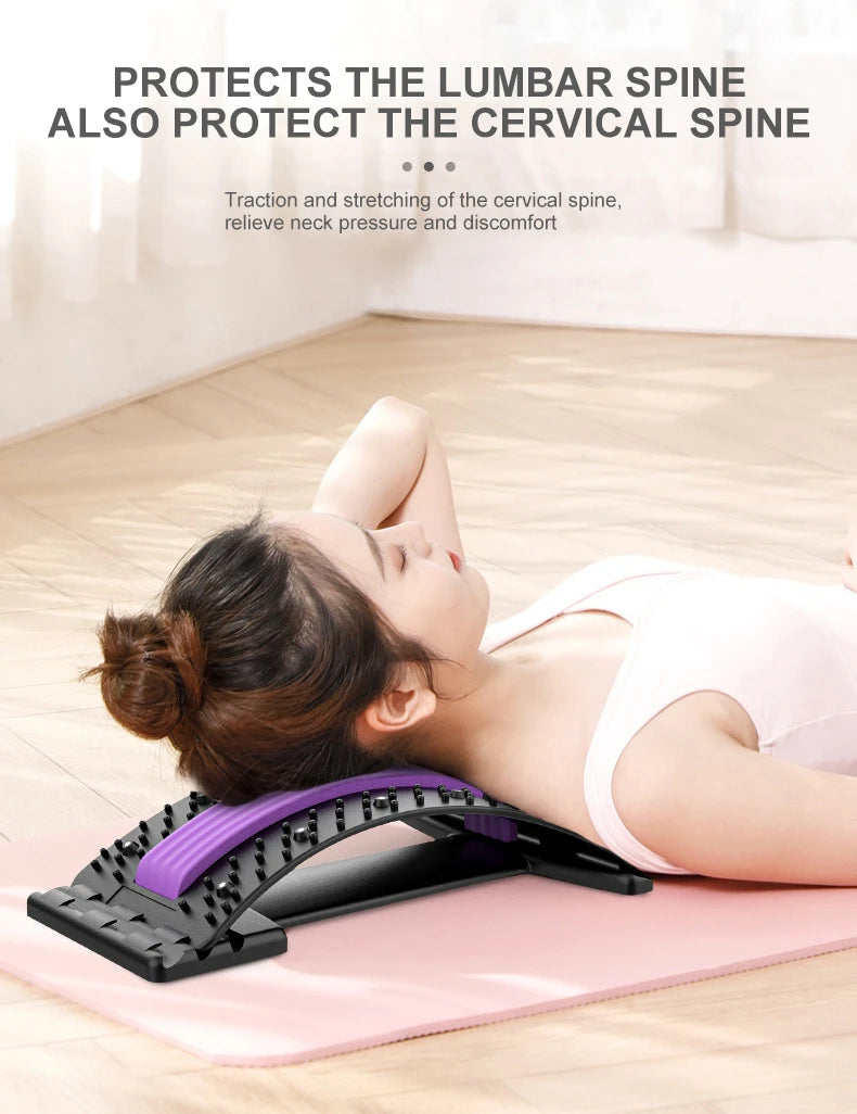 Back Stretcher for Lumbar Pain Relief - Ergonomic Muscle Support Device Back Massage Instrument Tidesmit