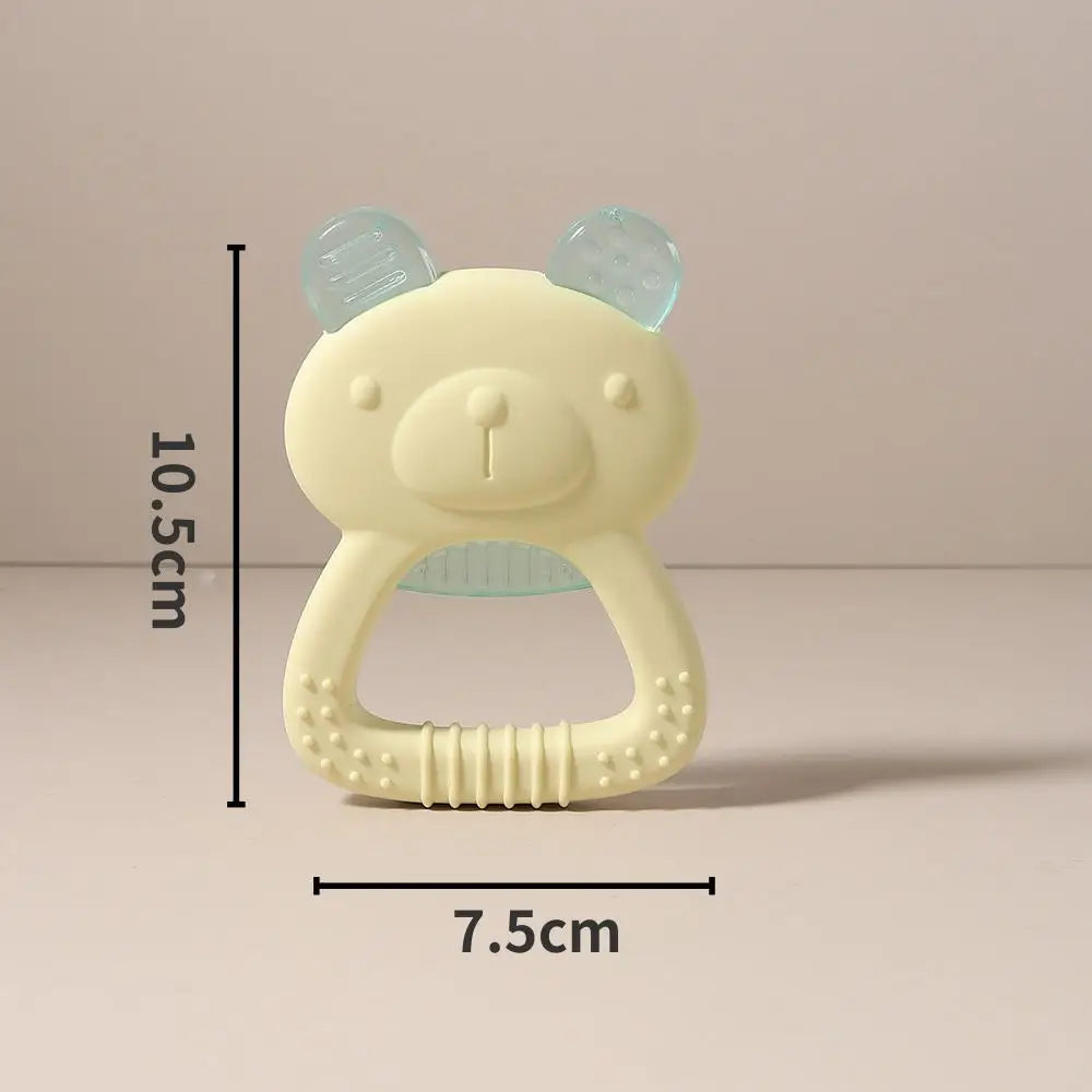 Cartoon Baby Silicone Bear Teether Food Grade Safe Teether Cute Ease Teeth Pain Toy Teething Gift Oral Care