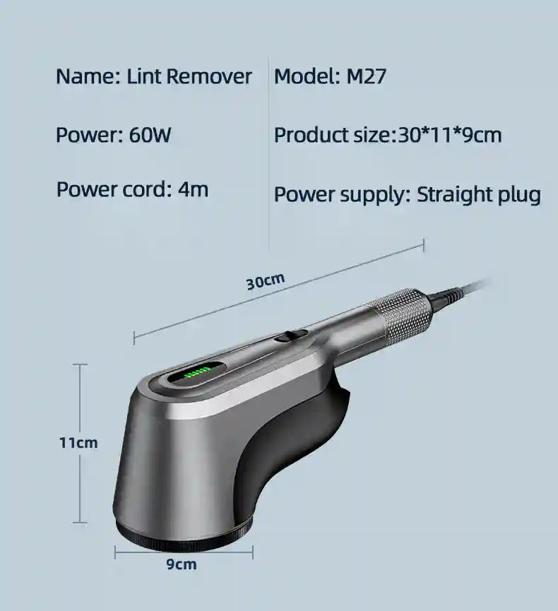 Tidesmit 60W professional lint remover machine showing side profile and detachable lint bin for fabric maintenance