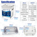 Tidesmit 1.3L digital ultrasonic cleaner with heater and degas function for cleaning jewelry watches and glasses