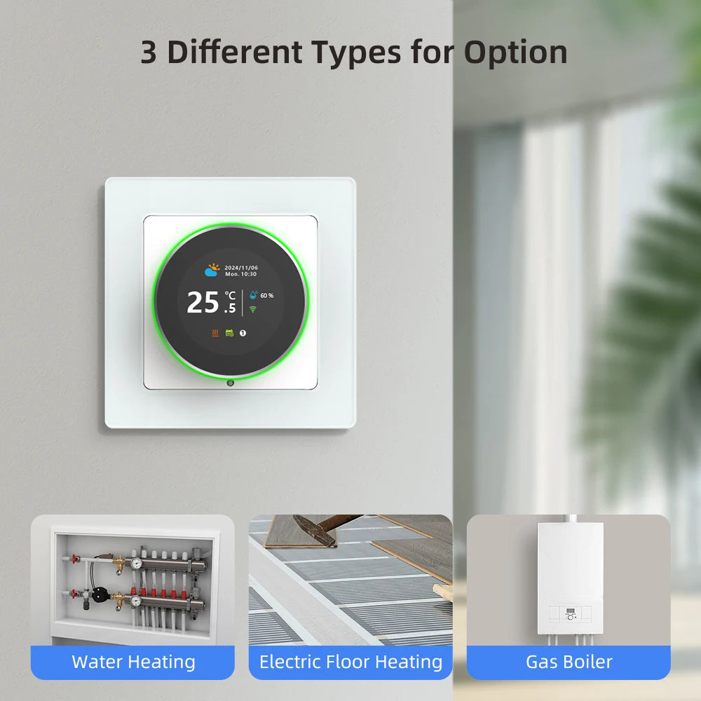 AVATTO WiFi Smart Knob Thermostat，Electric Floor Heating Water/Gas Boiler Temperature Controller Support Tuya Google Home,Alexa