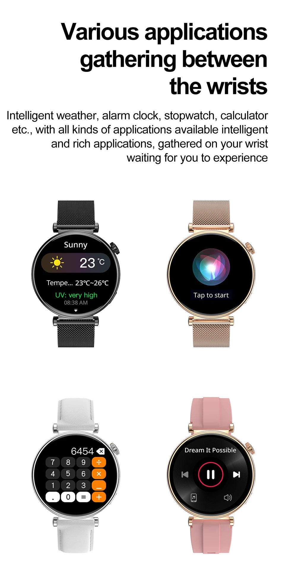 2026 New For Original Watch Mini Women Smartwatch GPS motion trail NFC 466*466 HD Full screen touch Ladies Smartwatch