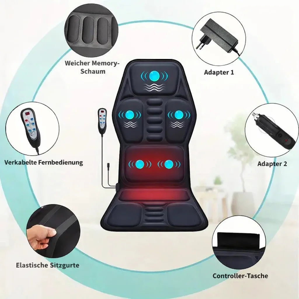 Massage Seat Cushion with Heat & Vibration - Electric Muscle Relief Massage Cushion Tidesmit