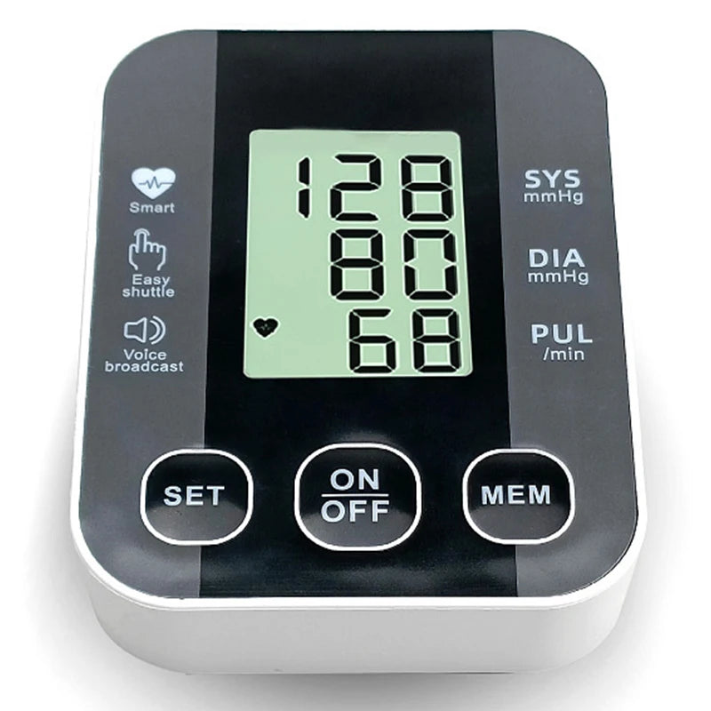 Voice BP Sphygmomanometer Heart Rate Pulse Tonometer Russian / Arabic / Spanish / Portuguese Voice Arm Blood Pressure Monitor