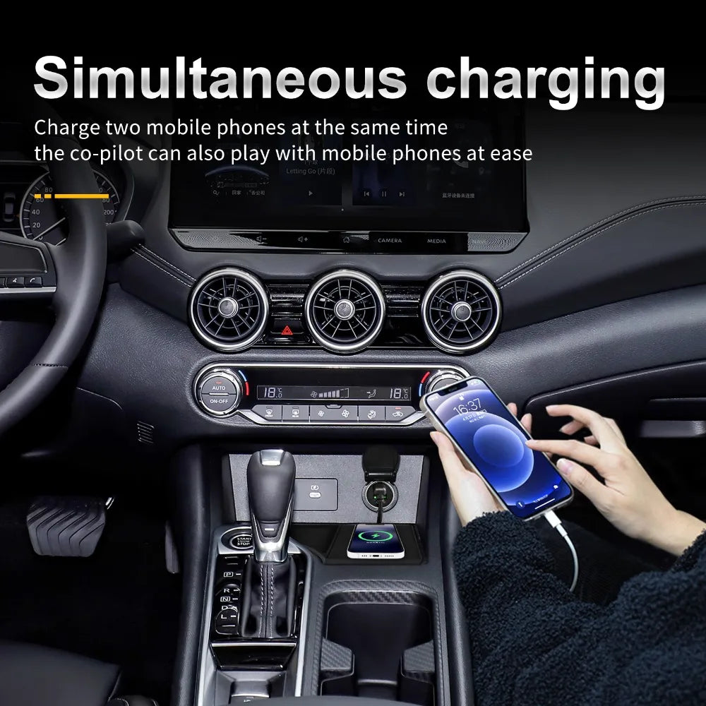 Wireless Charger for Nissan Sentra 2020-2025 Qi Certified Fast Charge Tidesmit