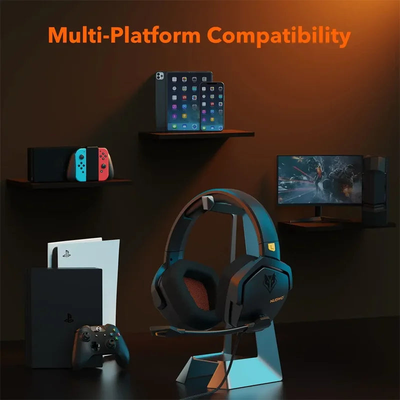 Gaming Headset for PS5 Xbox PC with Noise Canceling Mic - Over-Ear Comfort Tidesmit