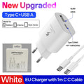 Samsung 25W USB-C Fast Charger Adapter - EU & US Plug Options White 25W EU Set Tidesmit