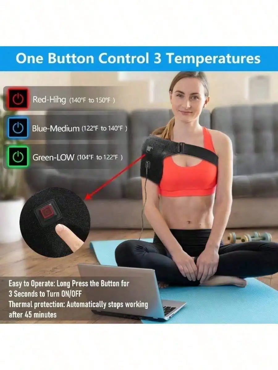 Electric Heating Shoulder Massager - Rechargeable Deep Tissue Back Brace Body Shaping Massage Equipment Tidesmit