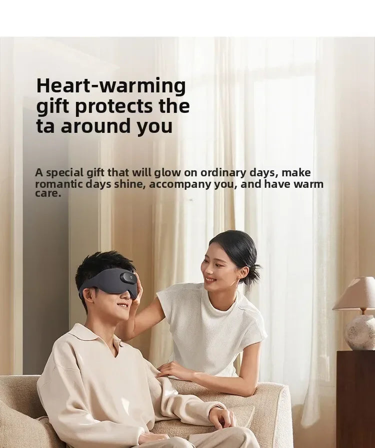 Smart Massage Eye Mask | 3D Heat Therapy & App Control - Black Relaxation Treatment Tidesmit