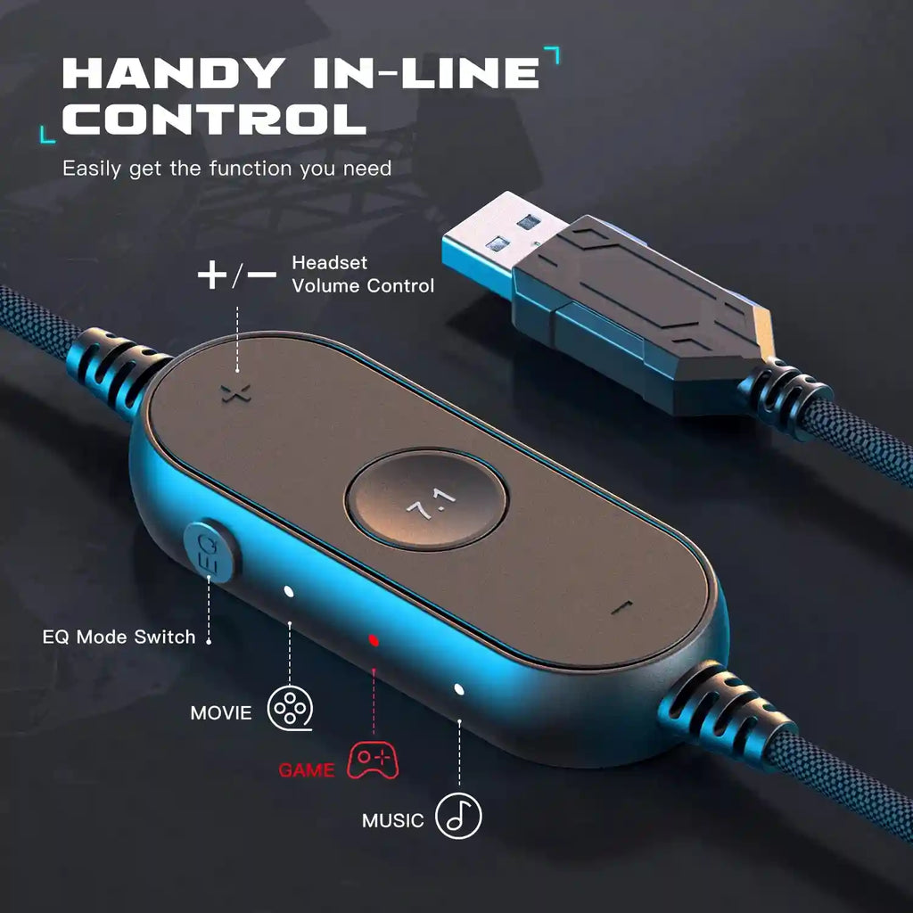 Dynamic RGB Wireless Gaming Headset with 7.1 Surround Sound - Tidesmit Tidesmit