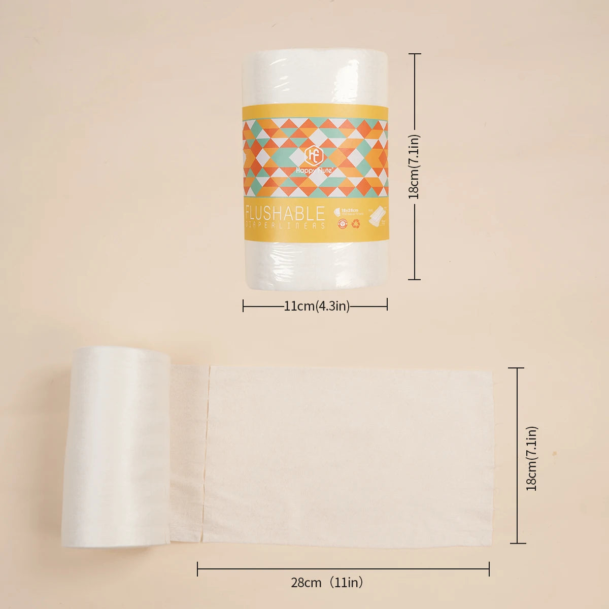2 Rolls Disposable Bamboo Flushable Baby Diaper Nappy Liner Biodegradable Bamboo Liner