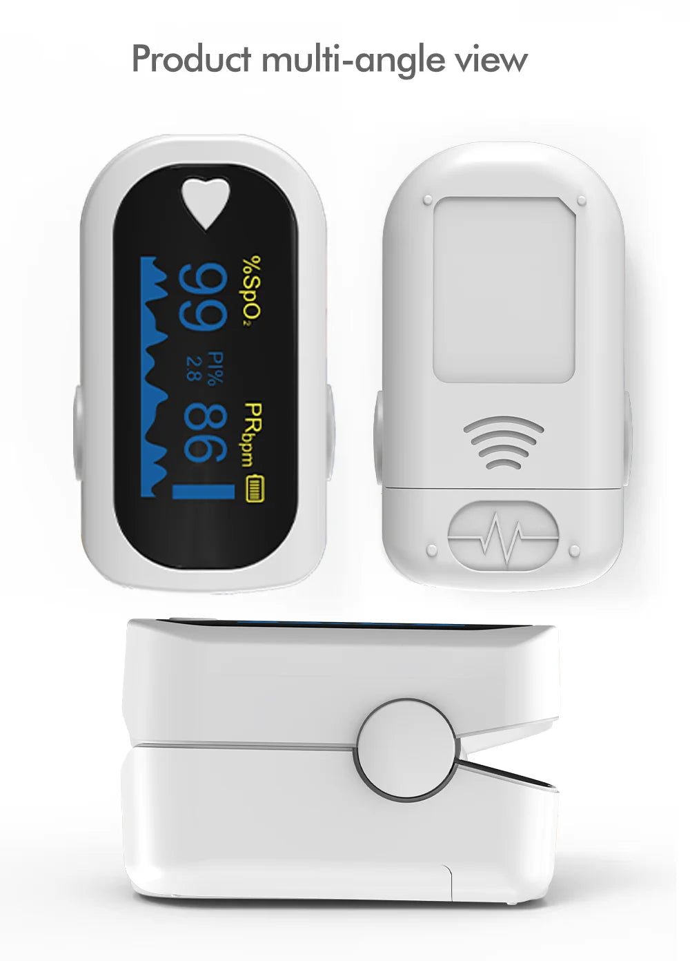 OLED Display Fingertip Oximeter Portable Pulse SpO2 Tester Pediatric Infant Heart Rate Blood Oxygen Saturation Health Monitor