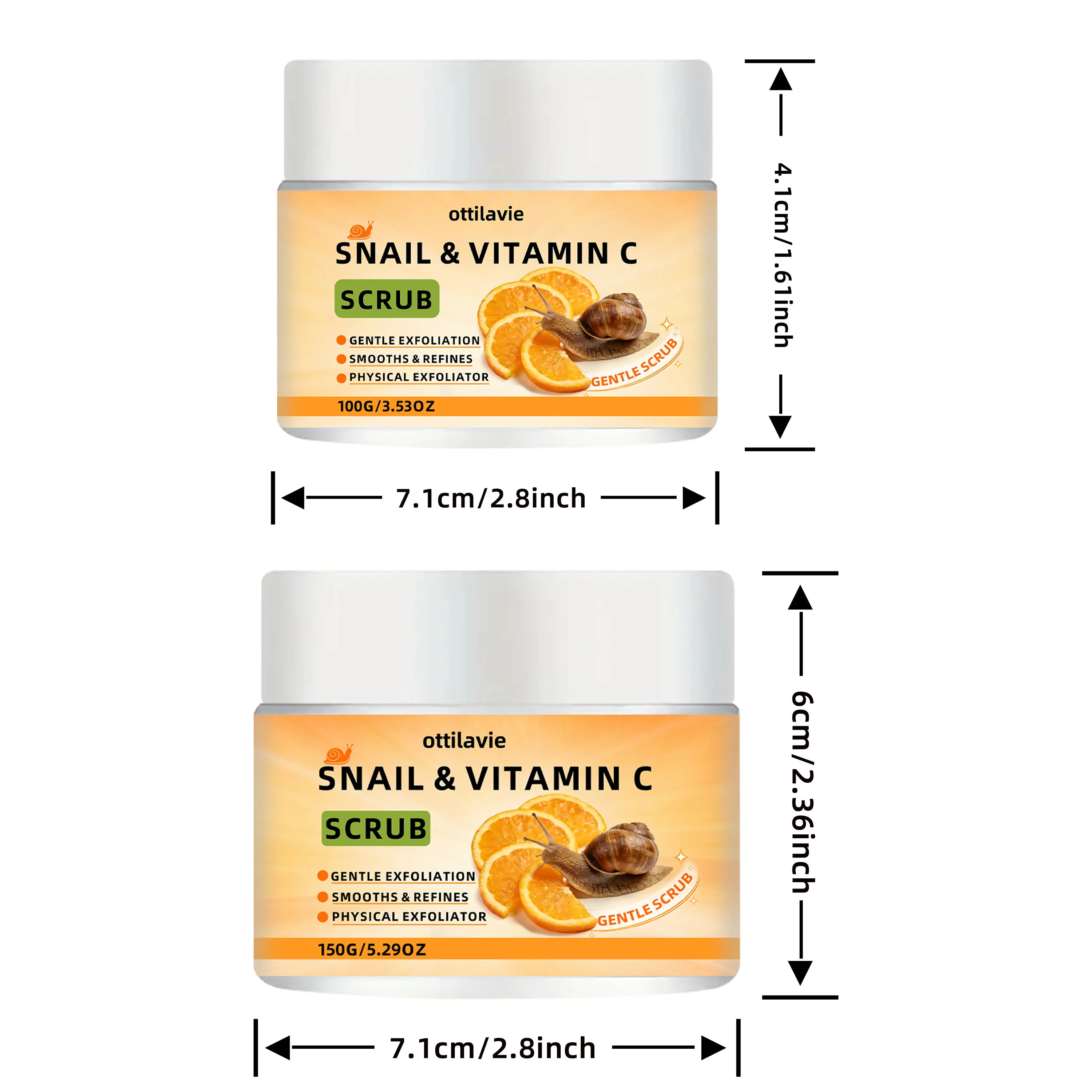 Snail Vitamin C Face & Body Scrub - Gentle Exfoliating Treatment Scrubs Treatments Tidesmit