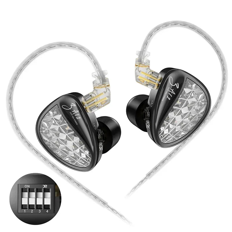 Hybrid IEM Noise Cancelling In-Ear Monitors - Tidesmit Tuning no mic Tidesmit