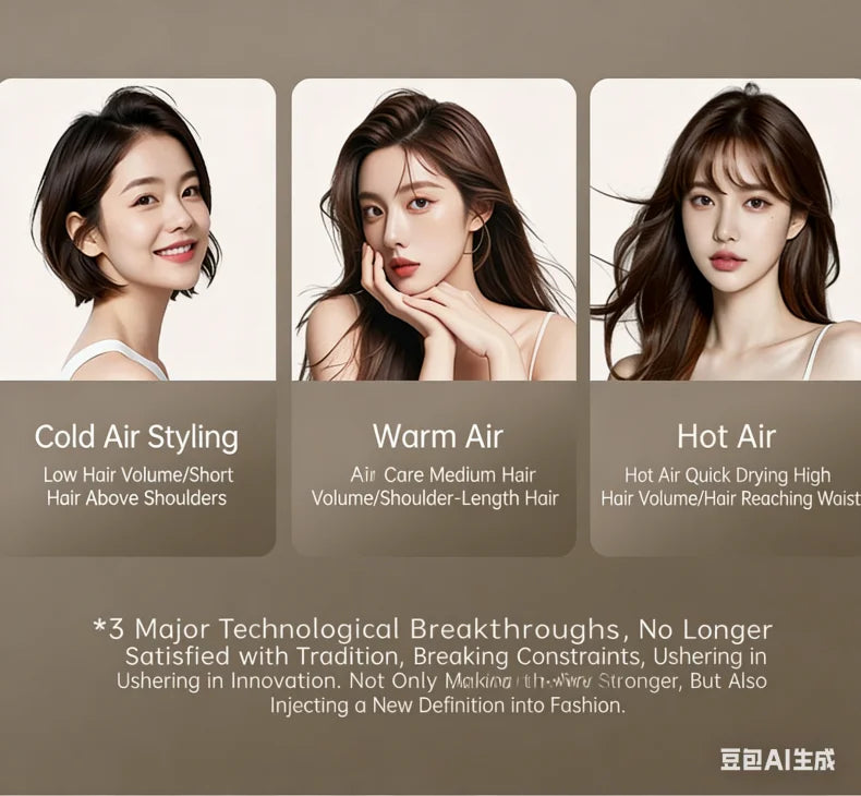 1800W wall-mounted hair dryer with LED temp display showing cold, warm, and hot air settings for all hair types.