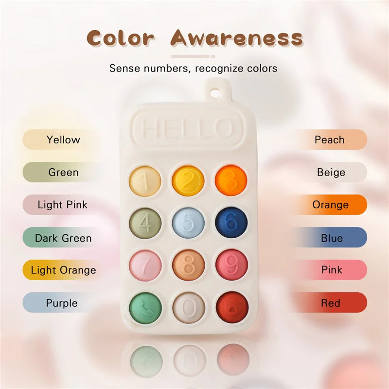 Baby Silicone Phone Teether Toy Pacifier Kids Cartoon Teething Silicone Newborn Early Dental Care Gums Molar Stick Baby Toy Gift