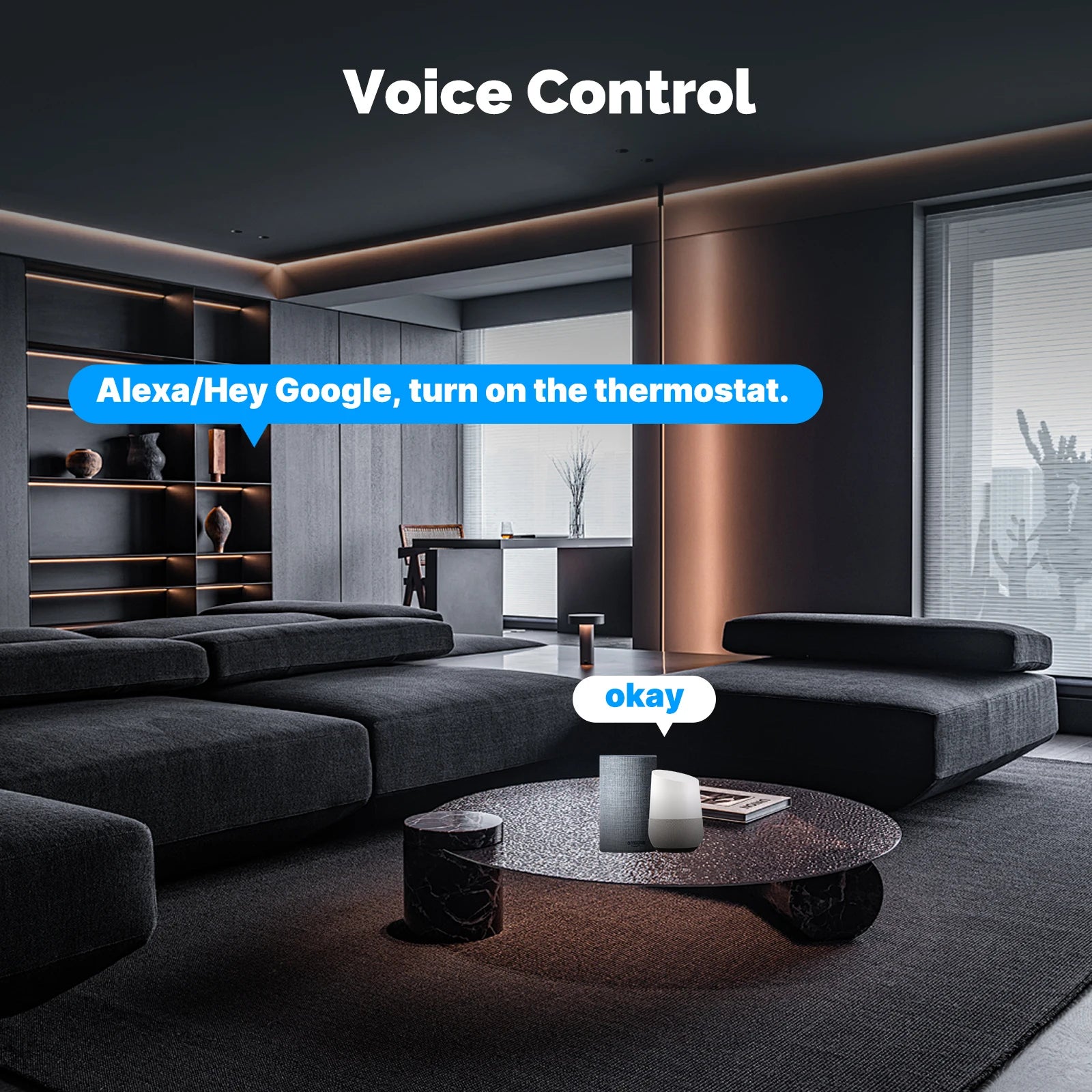 MOES ZigBee Star Ring Smart Thermostat, Knob Control for Water/Electric/Gas Boiler, Works with Alexa Google Home, 9 Languages