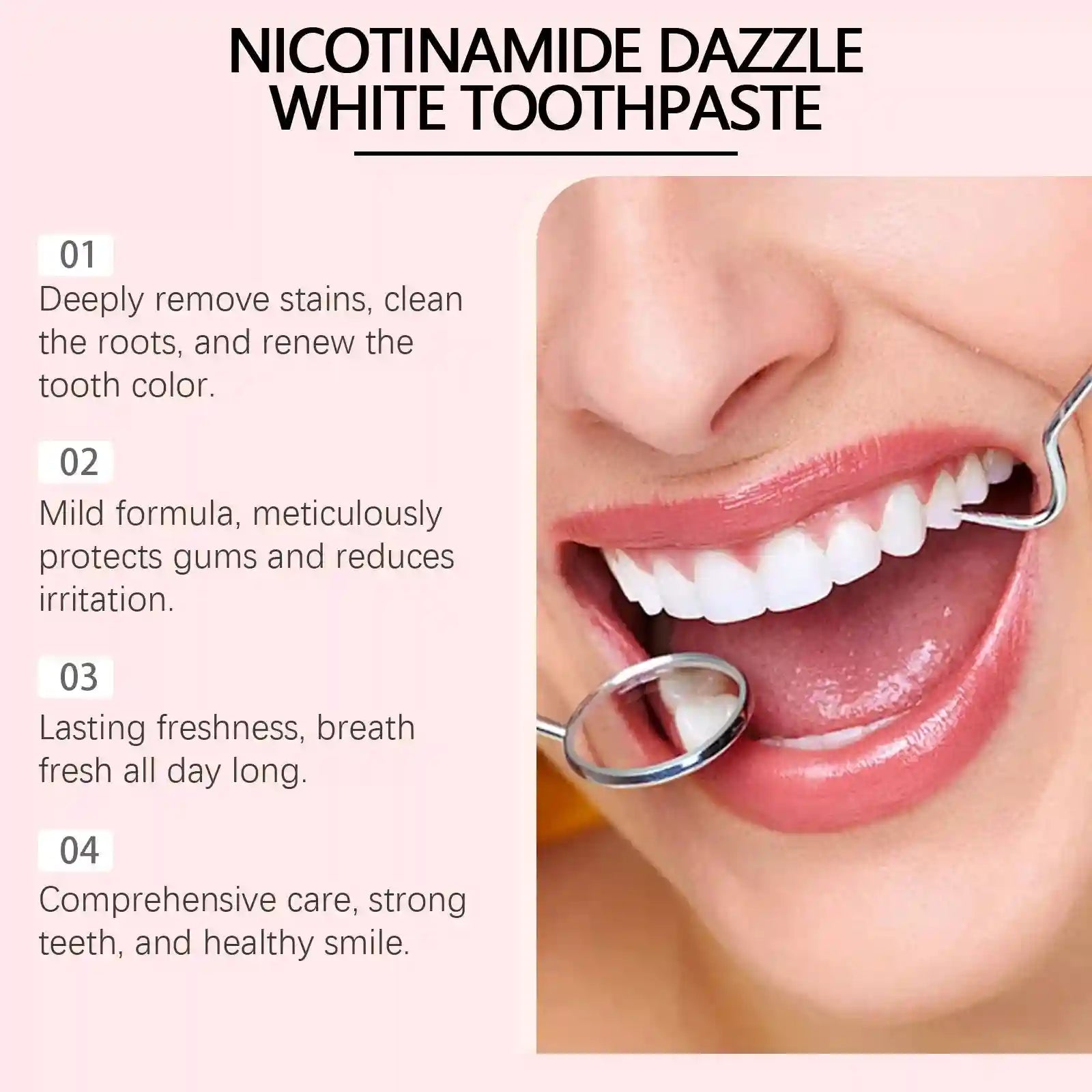 Tidesmit Nicotinamide teeth whitening toothpaste 100g for deep plaque removal and fresh breath oral care