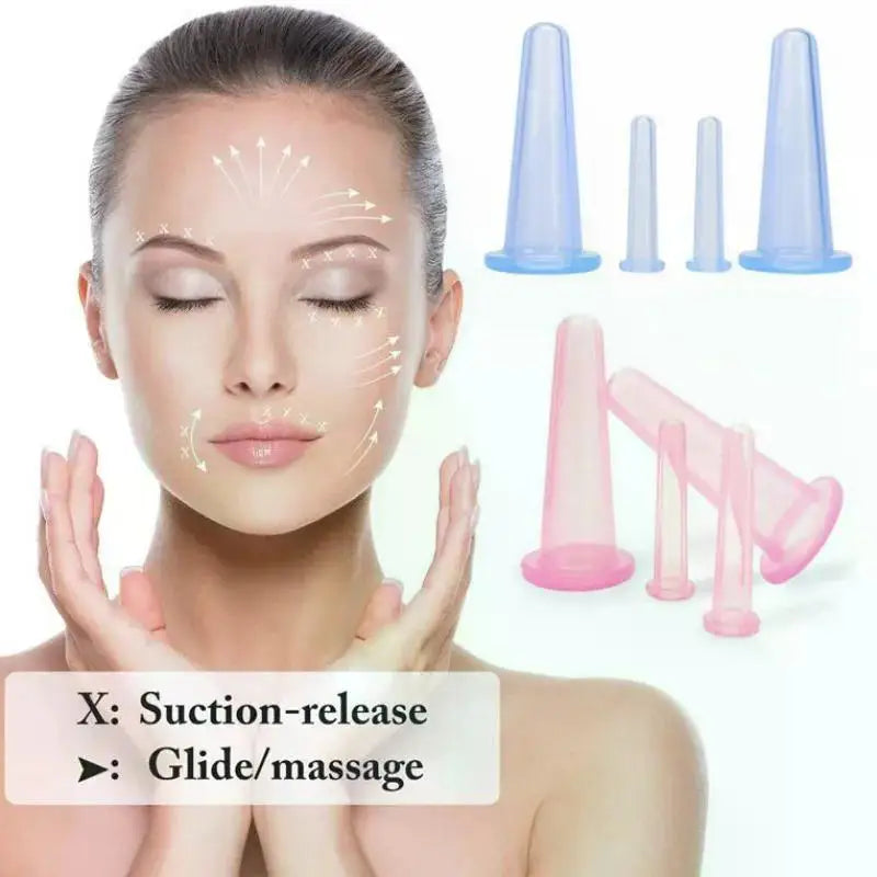 Silicone Vacuum Cupping Set for Facial Lift and Deep Tissue Recovery Back Massage Instrument Tidesmit
