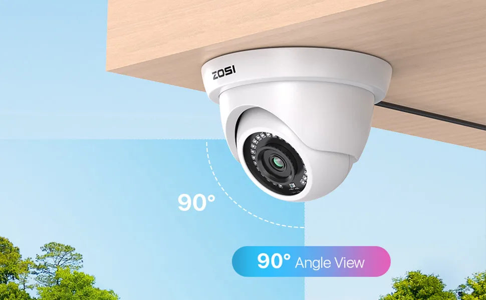 ZOSI 8CH 1080P Wired Security Camera System H.265+ 8CH 5MP Lite HD CCTV DVR Recorder 2MP Indoor/Outdoor Dome Surveillance Camera