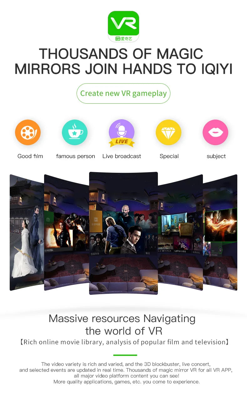 Tidesmit Smartphone VR Headset with Adjustable Lenses and Remote Control Tidesmit